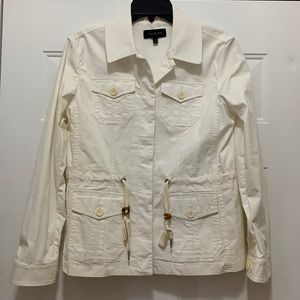 3/$15 Talbots cotton size 4 cream or ivory utility jacket
